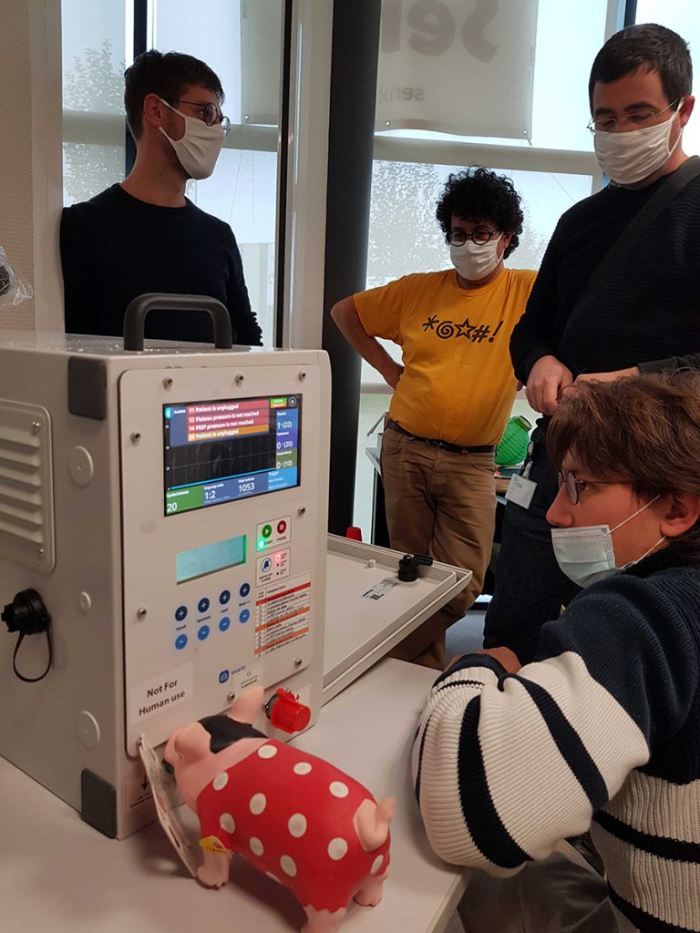 A prototype of the MakAir ventilator at SenX