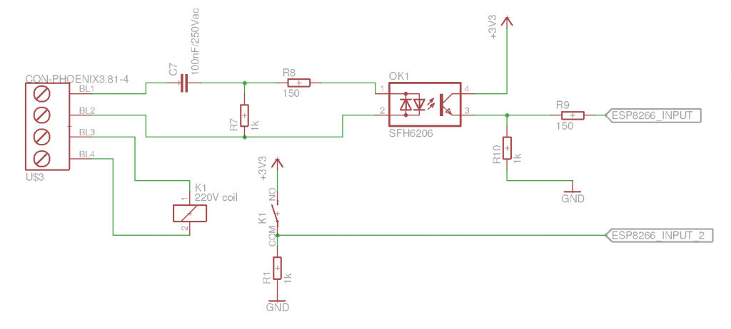 Optocoupler vs 220v relay coil